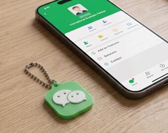 WeChat NFC Keychain, Custom Rewritable NFC Tag, Tap to Open WeChat Profile or QR Code, Business Networking Gift, Works with iPhone & Android