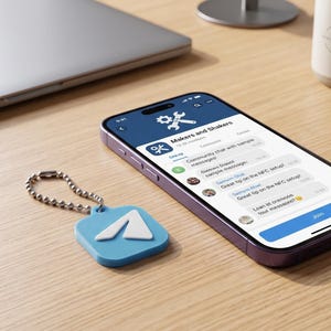 Chaveiro NFC do Telegram, Etiqueta NFC Personalizável e Regravável, Toque para Abrir o Perfil do Telegram, Presente Ideal para Networking Empresarial, Compatível com iPhone e Android