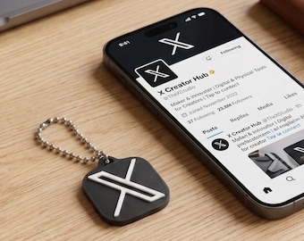 X NFC Keychain, Twitter NFC Tag, Custom Rewritable NFC Keychain, Tap to Open X Profile Instantly, Works with iPhone & Android