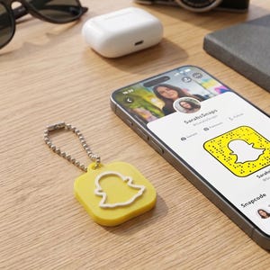 Chaveiro NFC do Snapchat, Etiqueta NFC Personalizável e Regravável, Abra seu Perfil do Snapchat Instantaneamente com um Toque, Presente Ideal para Redes Sociais, Compatível com iPhone e Android