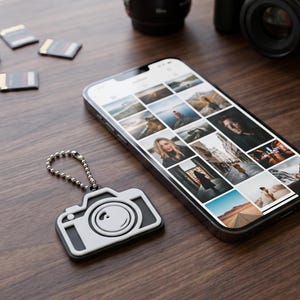 Camera NFC Keychain, Custom Rewritable NFC Tag, Tap to Open Camera App Instantly, Quick Access NFC Keychain, Works with iPhone & Android