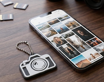 Camera NFC Keychain, Custom Rewritable NFC Tag, Tap to Open Camera App Instantly, Quick Access NFC Keychain, Works with iPhone & Android