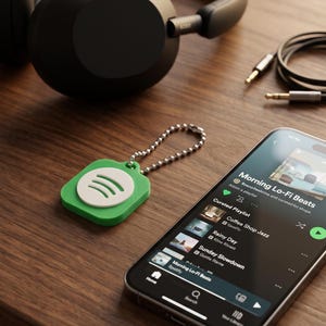 Spotify NFC Keychain, Custom Rewritable NFC Tag, Tap to Open Spotify Playlist or Profile, Music Lover Gift, Works with iPhone & Android
