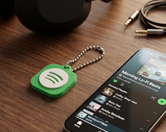 Spotify NFC Keychain, Custom Rewritable NFC Tag, Tap to Open Spotify Playlist or Profile, Music Lover Gift, Works with iPhone & Android