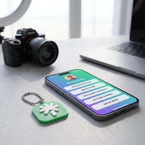Chaveiro NFC Linktree, Etiqueta NFC Personalizável e Regravável, Abra seu Linktree com um Toque, Presente Ideal para Criadores de Conteúdo e Pequenas Empresas, Compatível com iPhone e Android