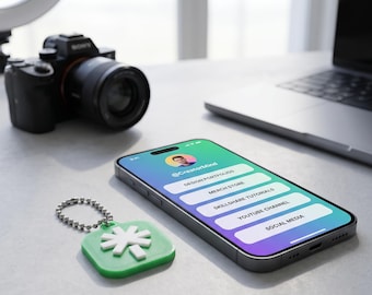 Linktree NFC Keychain, Custom Rewritable NFC Tag, Tap to Open Your Linktree, Creator and Small Business Gift, Works with iPhone & Android