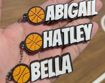 Custom Basketball Name Keychain • Personalized Sports Bag Tag • Gift for Players & Coaches