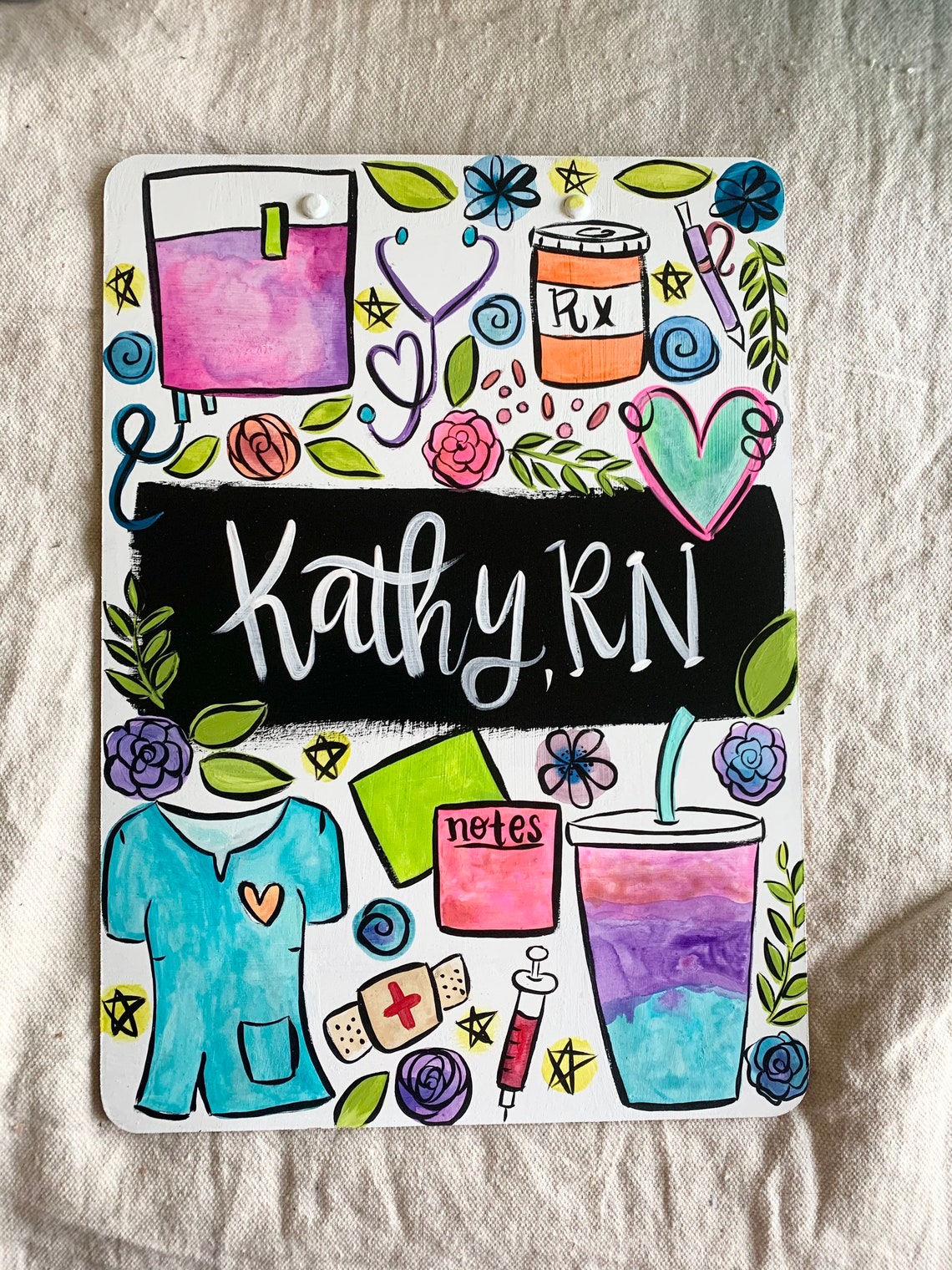 Custom hand painted clipboard Etsy