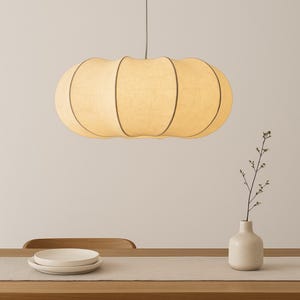 Lampadario Wabi-Sabi / Lampadario in seta / Lampada da soffitto retrò giapponese per camera da letto, soggiorno e sala da pranzo.