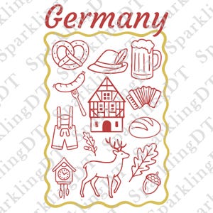 Germany Clipart set| Bavarian Oktoberfest icons| German Landmarks and culture illustrations | minimalist icons| Digital download jpg png svg