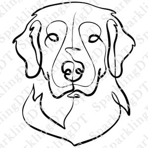 One Line Golden Retriever Drawing | Minimalist Golden Retriever Continuous Line Art for Tattoos, Stickers,Shirts,Wall Art | Digital Download