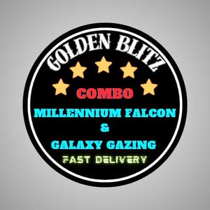 Halcón Milenario y Galaxia "COMBO" - Monopoly_Go - Pegatina de 5 estrellas - GOLDEN BLITZ - Evento el 28 de junio - (Entrega rápida)