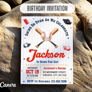Baseball invitation, national league birthday invitation template, Printable editable invite, rookie of year, sports invite, base ball party