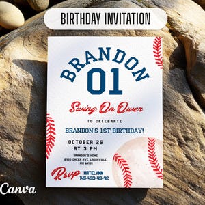 Baseball invitation, national league birthday invitation template, Printable editable invite, rookie of year, sports invite, base ball party