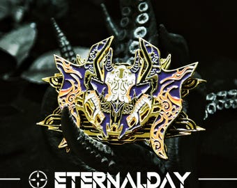 Broche de arte de luxo e ímã de geladeira, broche de esmalte Cthulhu galvanizado, broche gótico, broche cyberpunk, broche de lapela para ele, presente de joia, terror