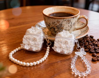 Bose Kopfhörer Tasche, 3D Floral Perlenkette, stoßfeste Abdeckung