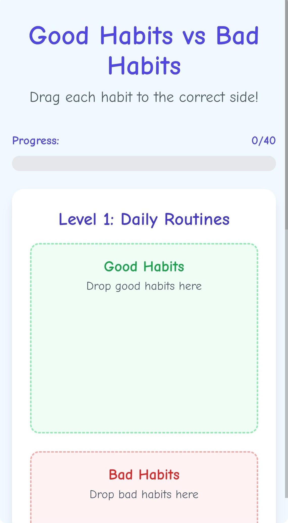 Good Habits Vs Bad Habits | Interactive Healthy Habits Game for Kids ...