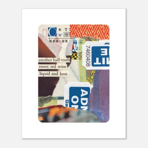Impresión artística física cortada a mano, técnica mixta, naipes, collage de poesía ecléctica, decoración de pared para el hogar, papel mate, varios tamaños, medias verdades