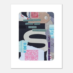 Impression d'art physique, coupe à la main, techniques mixtes, cartes à jouer, collage de poésie éclectique, décoration murale, papier mat, plusieurs formats, coupe-gorge