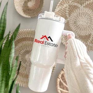 Personalized Realtor Gifts for Agents, Realtor Tumbler, Real Estate Gift, Realtor Closing Gift - Corporate Logo - Personalized 40oz Tumbler