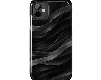Black Satin Curve Case, Elegant Black iPhone & Samsung Case, Modern and Minimalist Case