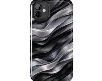 Smoke Wave Case, Modern Black and Gray iPhone & Samsung Case, Luxury Minimalist Case