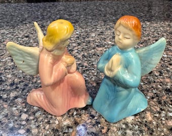Vintage 1950’s Kneeling Praying Angels Salt & Pepper Shakers