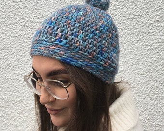 100% BABY ALPACA Beanie/  bobble hat.  ' Cosette ' . ( various colours ) Hand-dyed. Super-soft ...UK seller.....Ready to ship.....