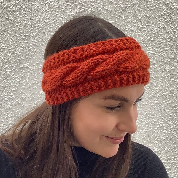 EARWARMERS / headband .'Woodland Walk' .Alpaca, wool blend . Super-soft .Copper Beech . Eco friendly ...UK seller ...ready to ship..