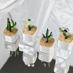 Handmade Glass Succulents, Glass Potted Plants, Fused Glass Succulents, Succulents Lover, Artificial House Plant, Housewarming Gift
