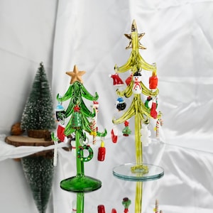 Hand Engraved Glass Christmas Tree Ornament