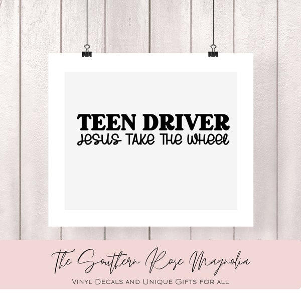 Teen driver decal, decal for new drivers, new driver decal, car decal, funny teen driver decal, funny new driver, gift for teen, decal