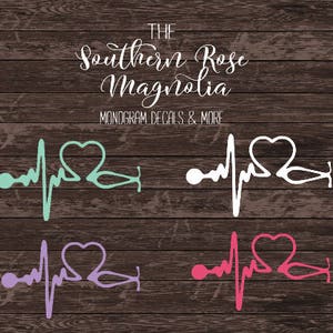 Nurse Decals, Yeti Nurse Decal, Medical Student Gift, Stethoscope Decal, Stethoscope, Nursing Student, Heartbeat, Nurses gift, Nurse decal