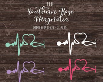 Nurse Decals, Yeti Nurse Decal, Medical Student Gift, Stethoscope Decal, Stethoscope, Nursing Student, Heartbeat, Nurses gift, Nurse decal