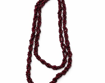 Collier Vintage En Perles De Grenat - Occasion (beau Modèle)
