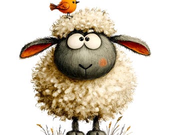 Quirky Winter Sheep Clipart – Funny Cozy Farm Animal PNG Bundle (Digital Download, Commercial Use) 33 PNG
