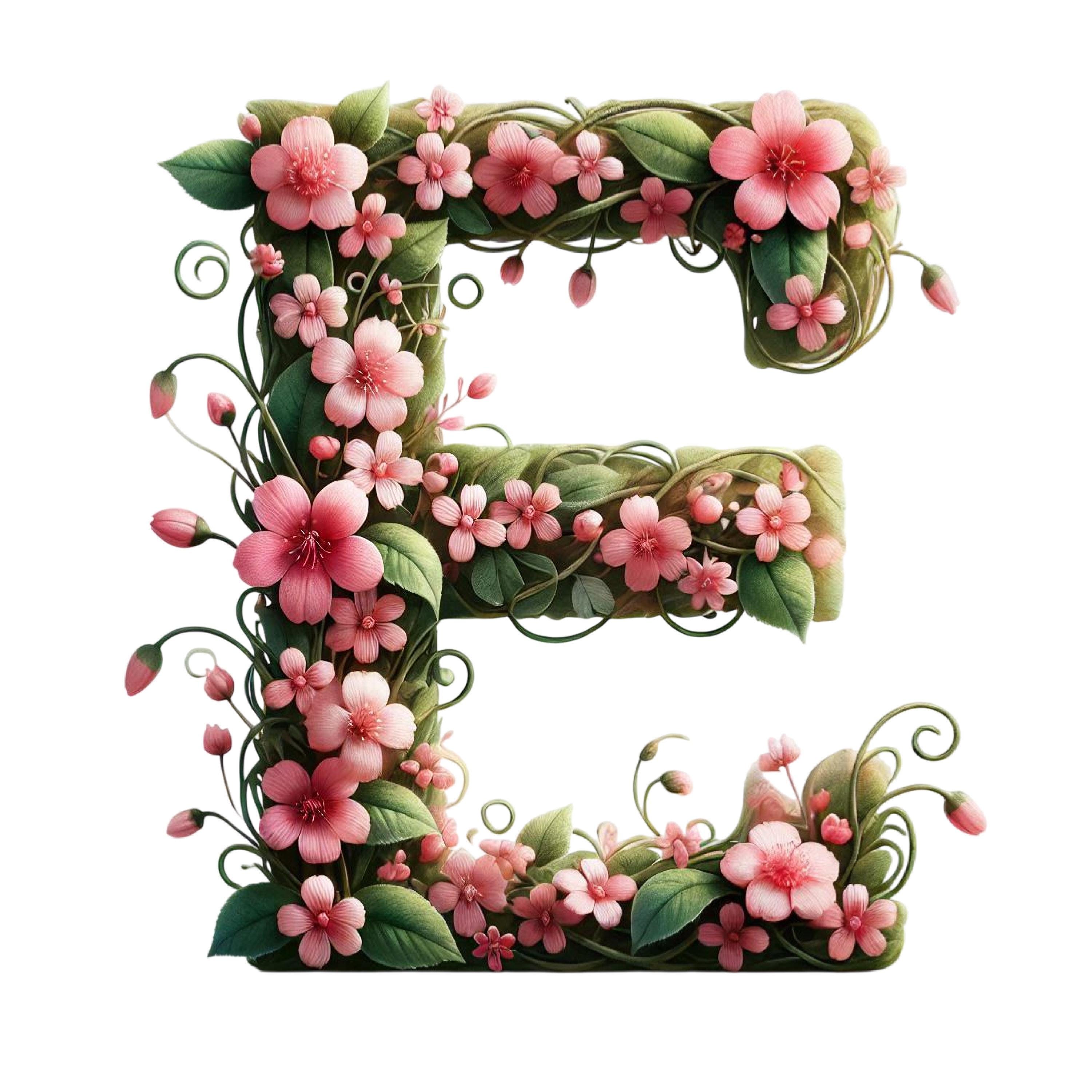 36 PNG Spring Floral Alphabet Letters Clipart,highresolution Images ...