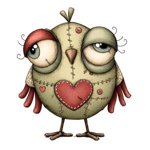 Nietypowe ptaki zombie Clipart: Akwarela do scrapbookingu, 39 PNG Bundle (Pobieranie cyfrowe)