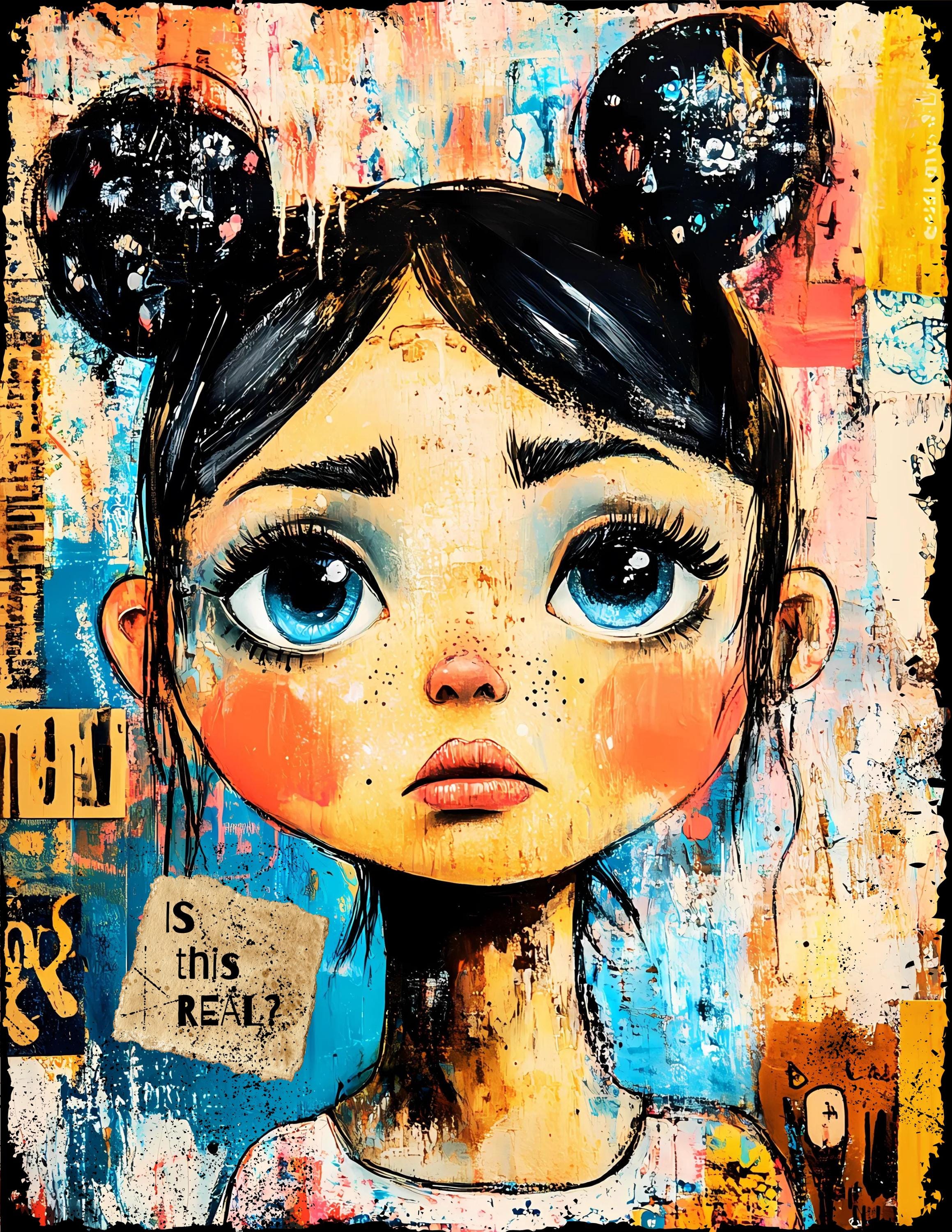Whimsical Girls Colorful Junk Journal Papers,printable Junk