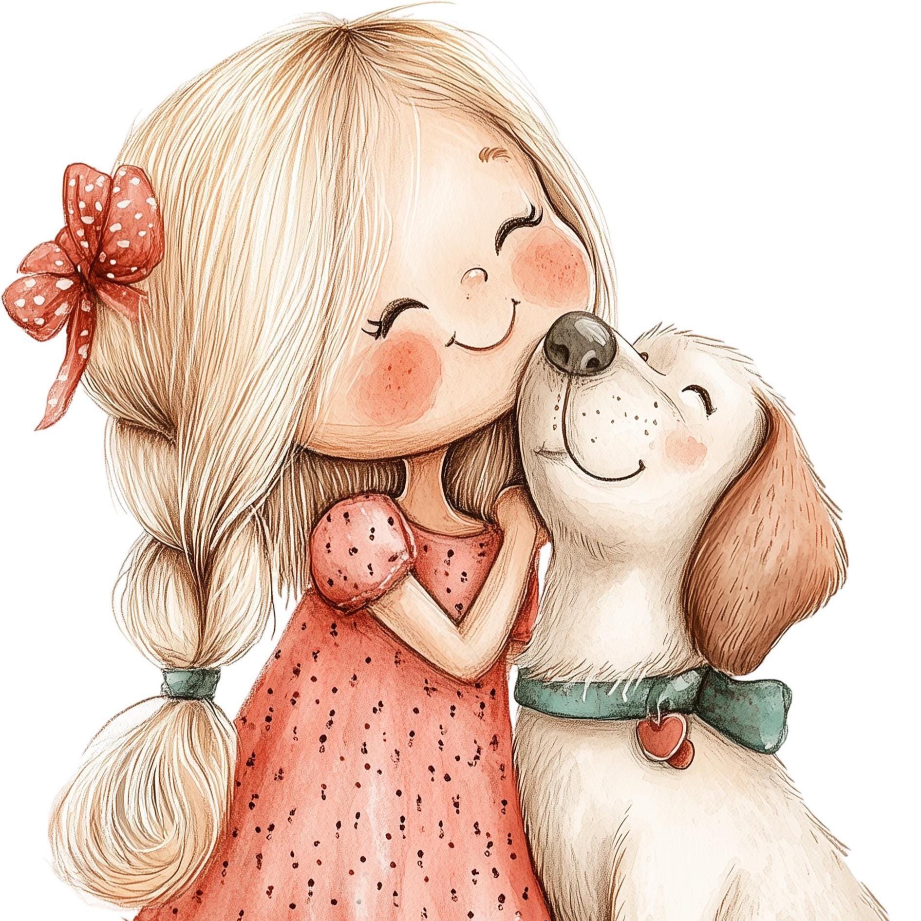 Niña con perro - Etsy México, image size:1891x1891