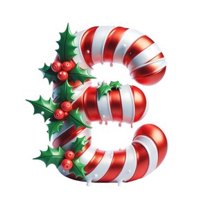 Candy Cane Christmas Alphabet PNG: Festive Letter Clipart Images ...