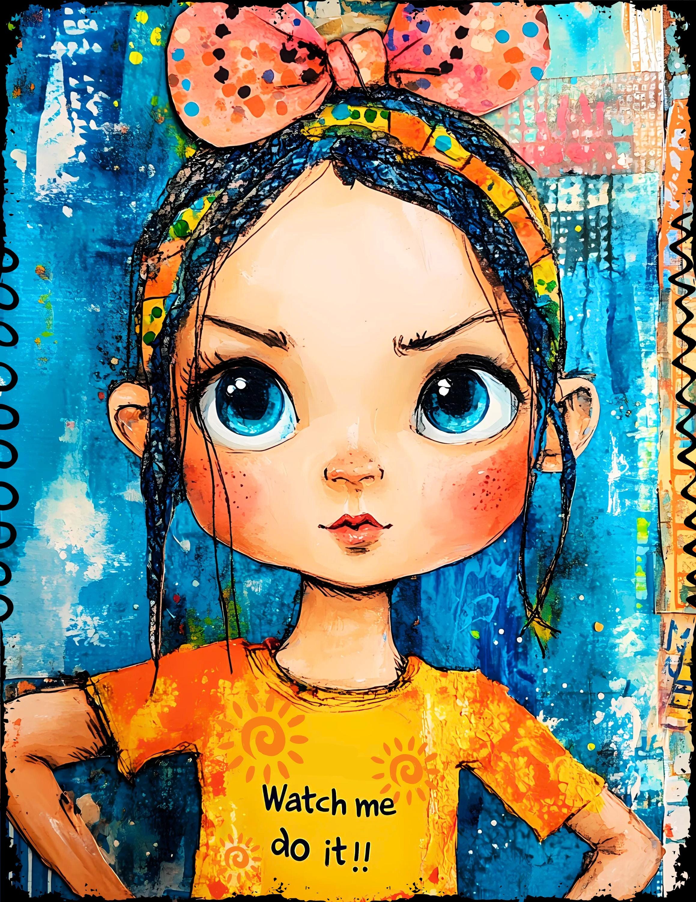 Whimsical Girls Colorful Junk Journal Papers,printable Junk