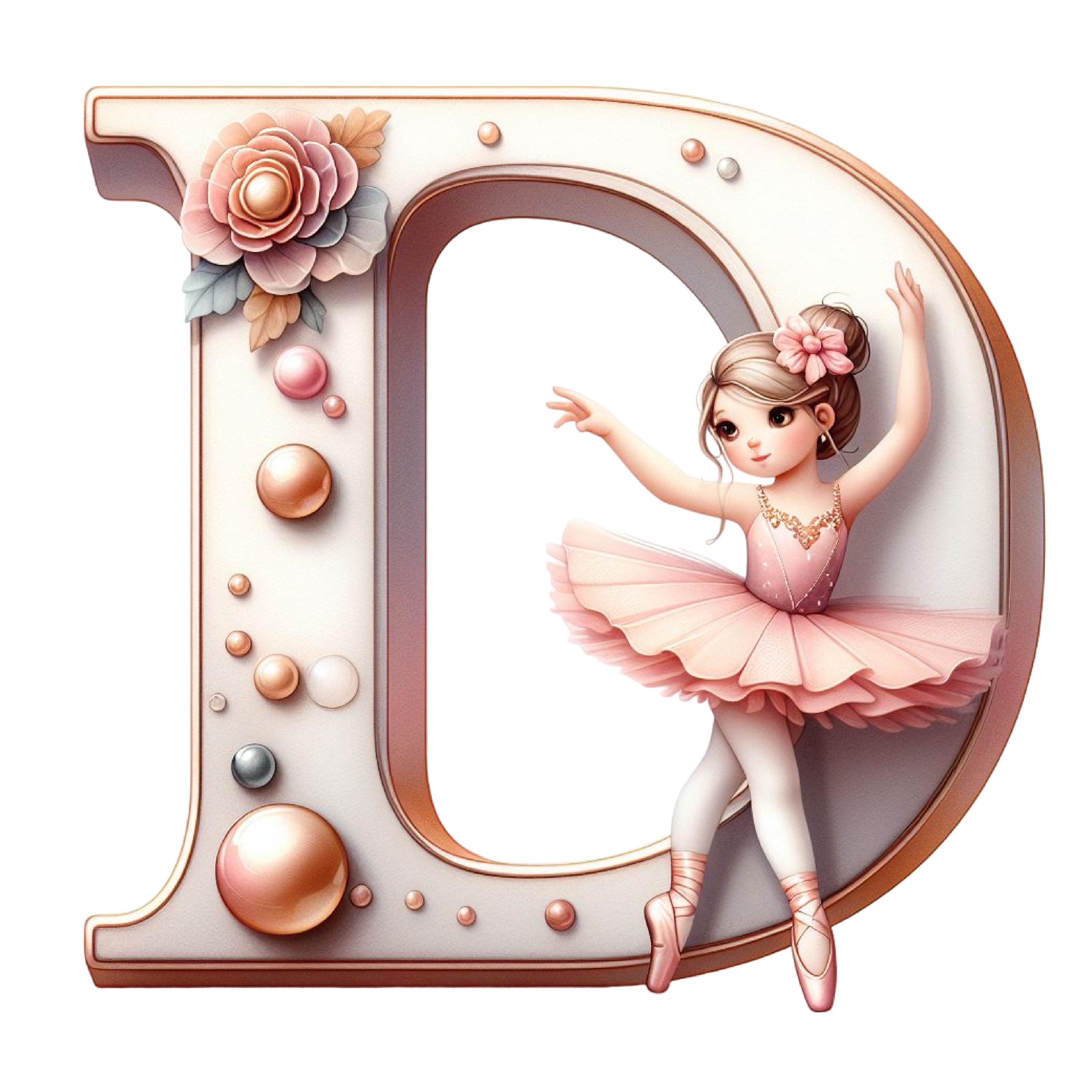 Ballet Alphabet Sublimation Clipart: Dance Letter PNG Images (digital ...
