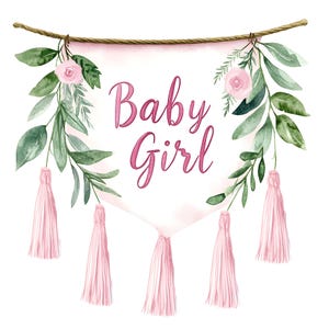 62 PNG Pink Baby Girl Nursery Clipart,Themed Watercolor Graphics,Digital Download for Invitations & Crafts,Baby shower graphics, Png Files