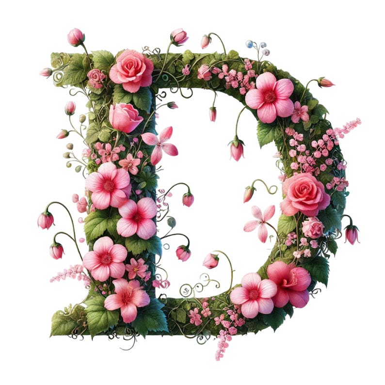 Spring Letter D 36 PNG Spring Floral Alphabet Letters Clipart,highresolution Images ...
