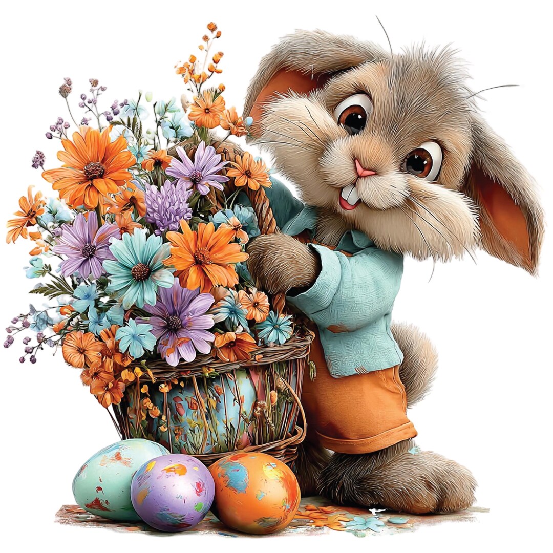 Spring Bunny Icon Spring Bunny Illustration Set: Seasonal Animal Character Art 37 PNG - Etsy