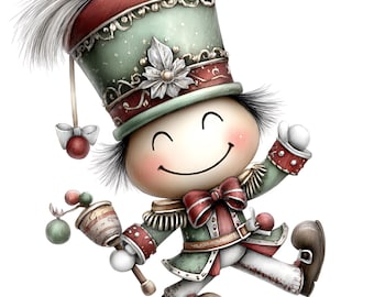 Whimsical Cute Christmas Clipart Bundle : Christmas Digital Clipart Set (Digital Download) 72 PNG