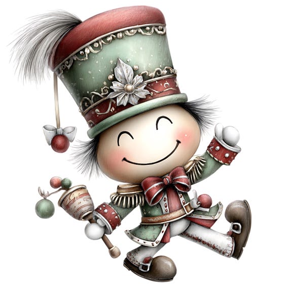 Whimsical Cute Christmas Clipart Bundle : Christmas Digital Clipart Set (Digital Download) 72 PNG