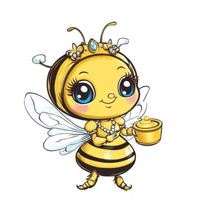 26 PNG Cute Queen Bee Clipart,Watercolor Clipart Collection,Transparent  Images,Bee Png, Digital Crafting,Cute Animal Clipart,PNG Files