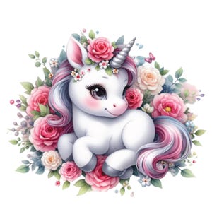 15 PNG Cute Baby Unicorn Clipart,Transparent Background PNG,High Resolution Images,Digital Art Files,Digital Clipart,Printable Art